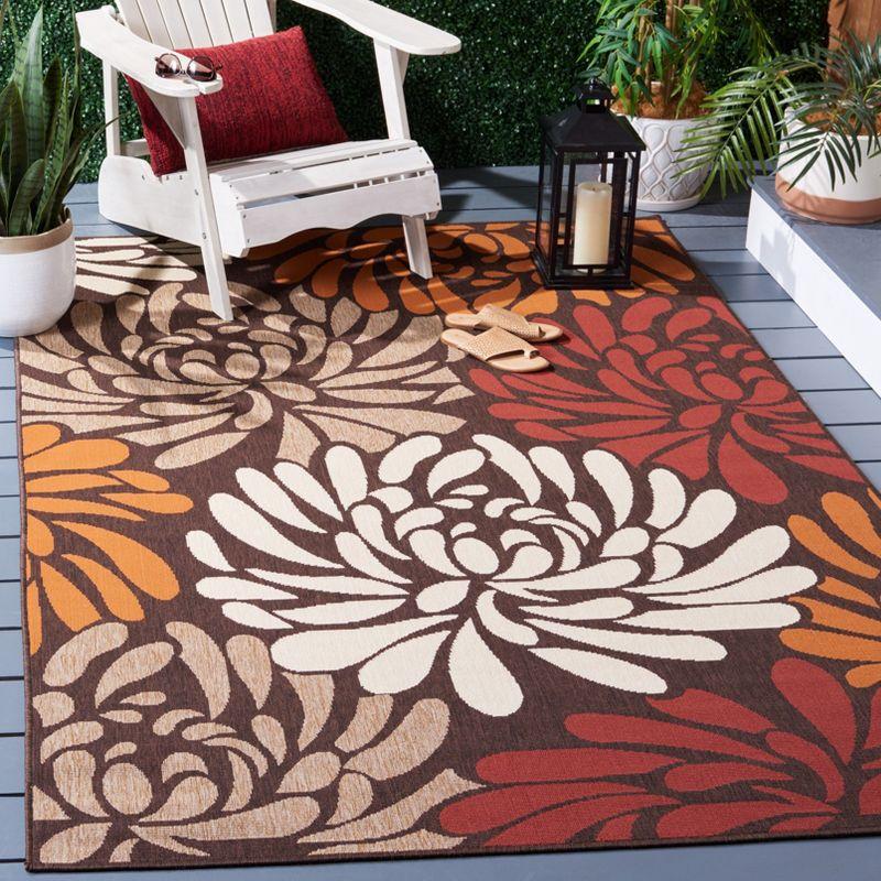 Multicolor Floral Synthetic 5' x 7' Easy-Care Area Rug