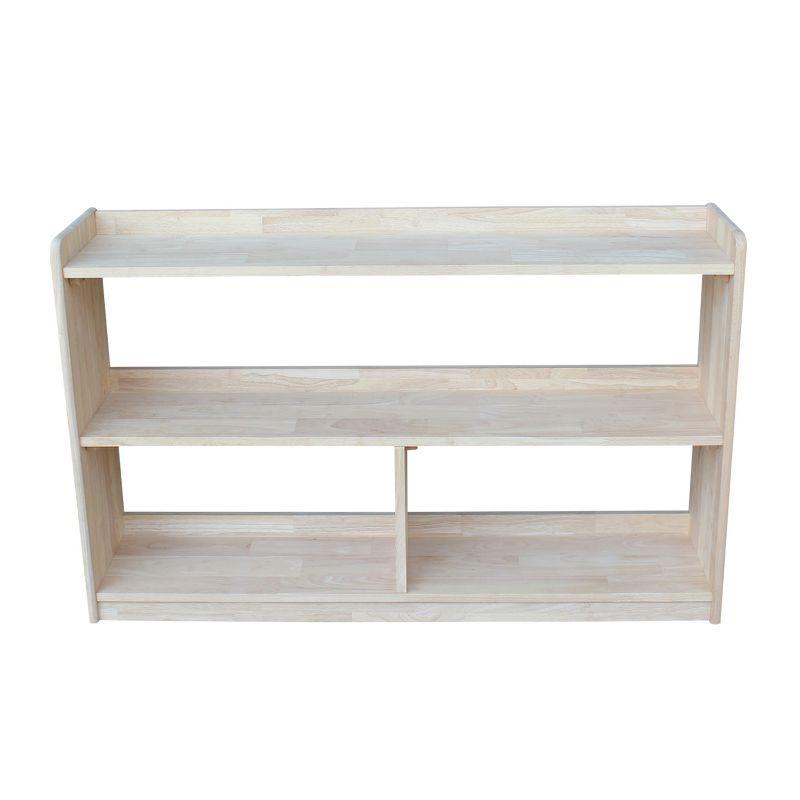 Classic Abby Solid Wood Kids Bookshelf in Unfinished Brown