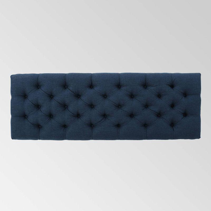 Ottilie Storage Ottoman Dark Blue - Christopher Knight Home: Upholstered Bedroom Seating with Tufted Lid