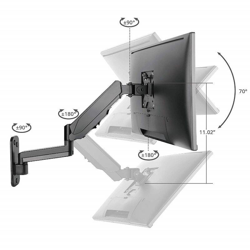 SIIG High Premium Aluminum Wall Mount Single Monitor 17" to 34" CEMT2L12S1