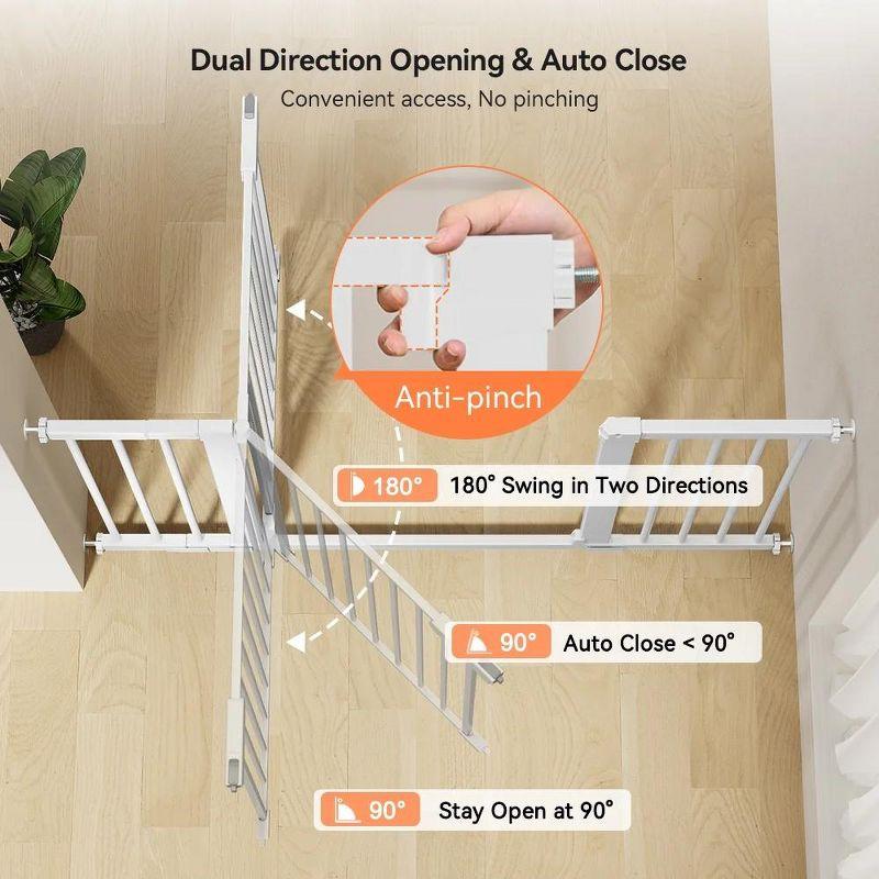 Adjustable White Metal Extra Wide Baby Safety Gate