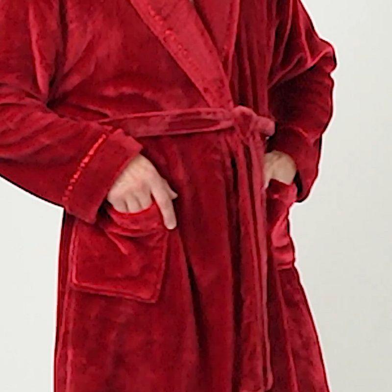 Rosalind Wheeler Speight Fleece Mid-Calf Bathrobe with Pockets