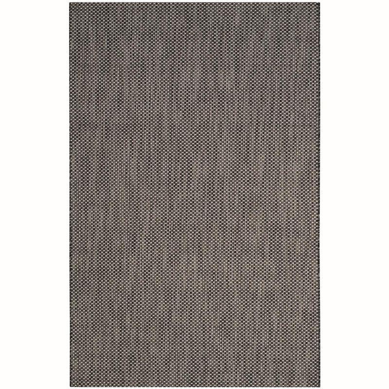 Courtyard CY8521 Power Loomed Indoor/Outdoor Area Rug - Black/Beige - 4'x5'7" - Safavieh.