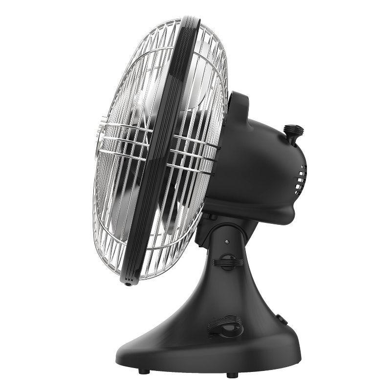 Vornado Silver Swan Portable Oscillating Fan Black: Metal Desk Fan, Quiet Air Circulation, Adjustable Tilt, 3 Speeds