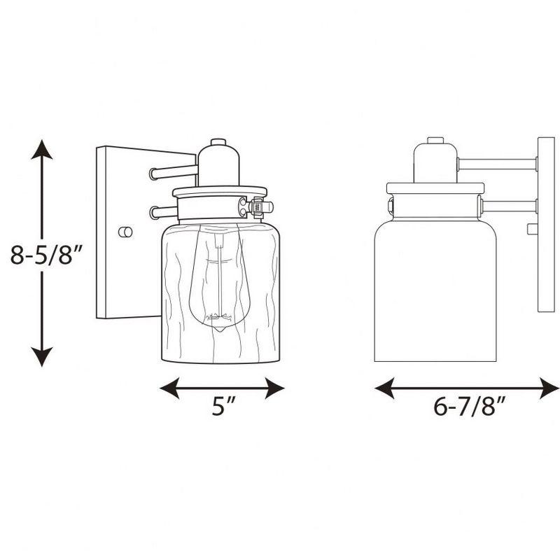 Progress Lighting Calhoun 1-Light Bath & Vanity, Steel, Antique Bronze, Clear Glass Shade