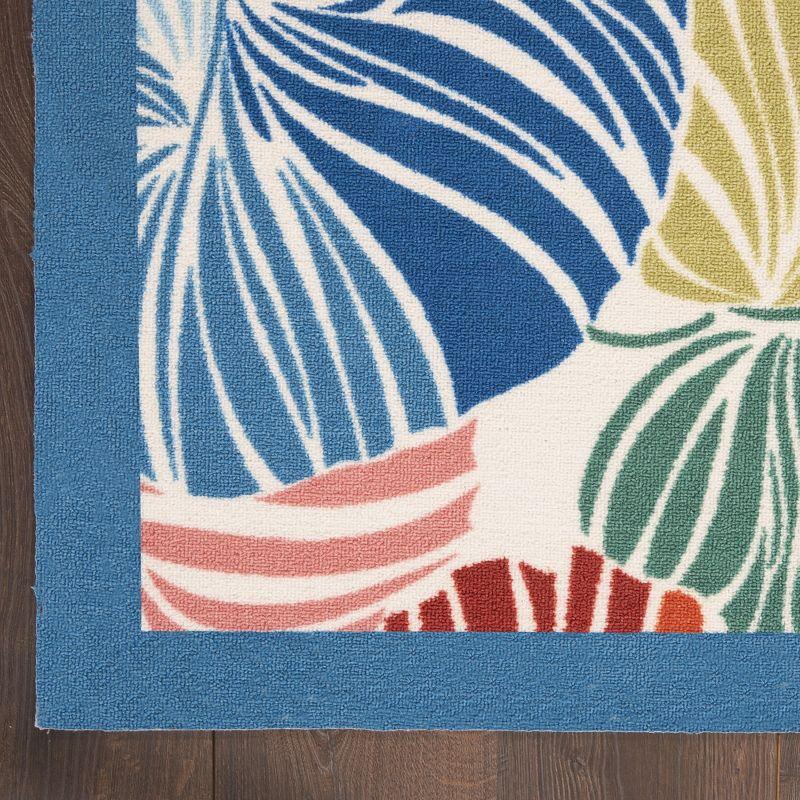 Floral Red/Blue Outdoor Area Rug