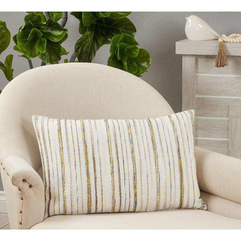 Saro Lifestyle Saro Lifestyle Striped Design Multi Pillow Cover