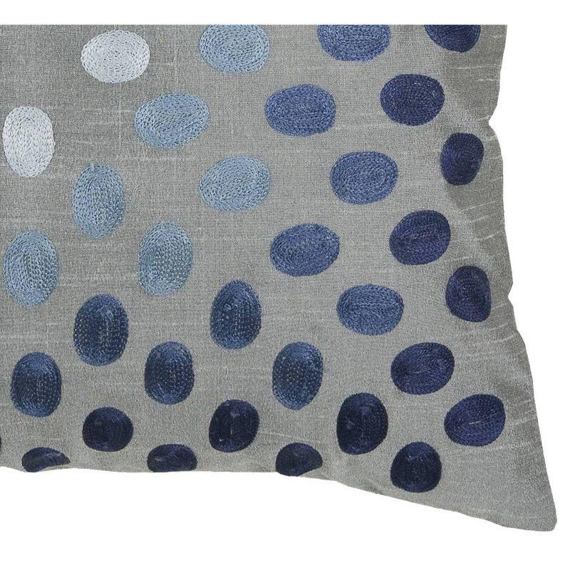 18"x18" Dots Poly Filled Square Throw Pillow Blue - Rizzy Home: Embroidered, Textured, Indoor Decor