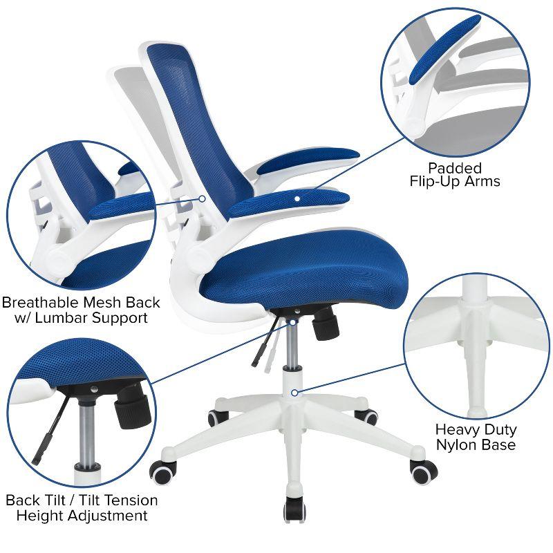 Jayetta Mid-Back Mesh Swivel Ergonomic Office Chair with Flip-Up Arms by Flash Furniture