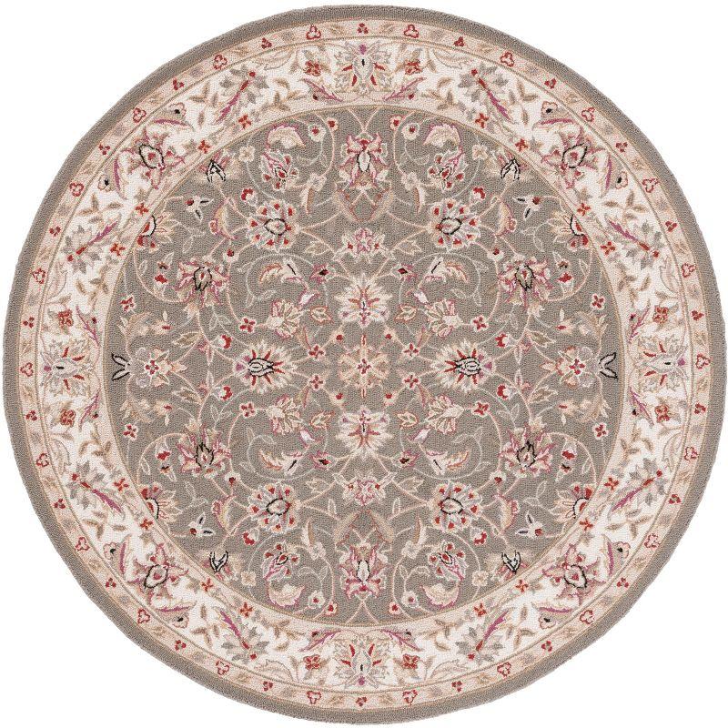 Ivory Elegance 3' Round Hand-Knotted Wool Area Rug