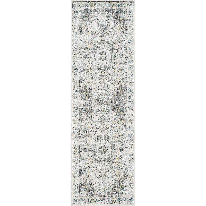 2'6"x10' Verona Vintage Persian Style Runner Rug Gray - nuLOOM