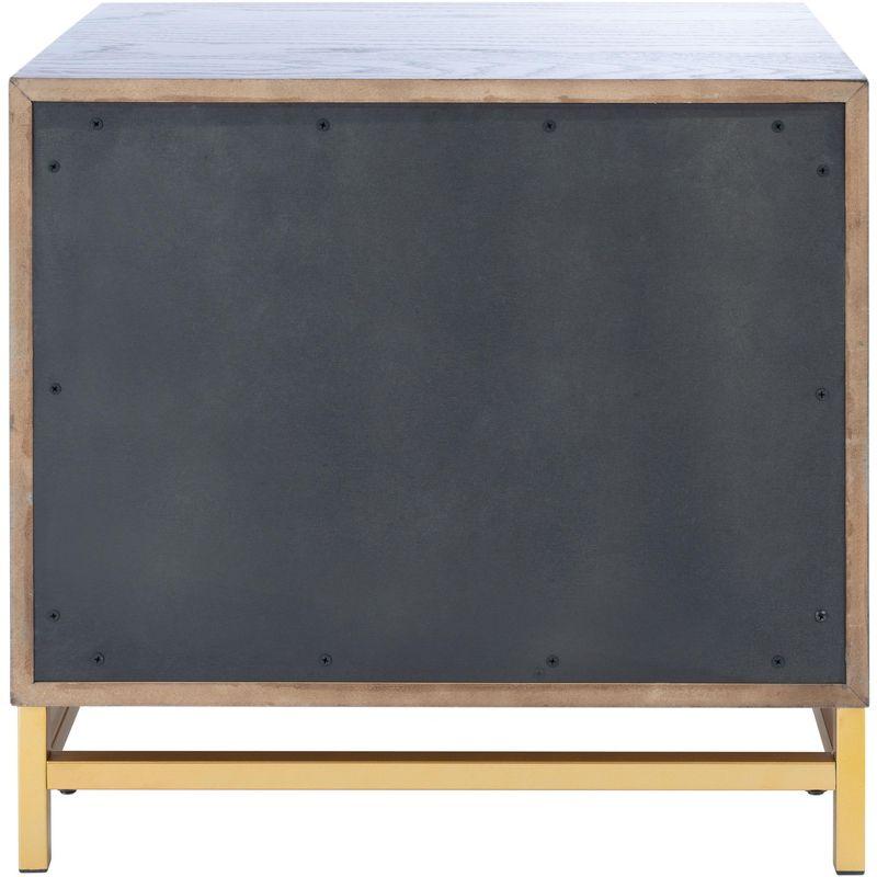 Fenno 2 Drawer Nightstand - Walnut/Brass - Safavieh.