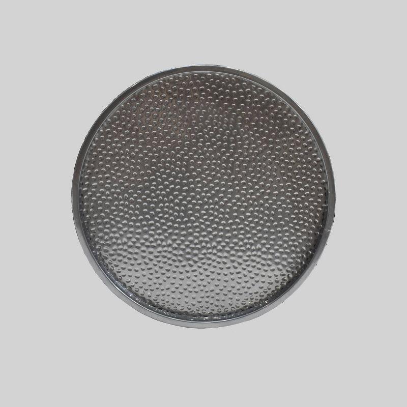 Braeburn Modern Round Accent Table Silver - Christopher Knight Home: Hammered Iron, Cylindrical, No Assembly Required