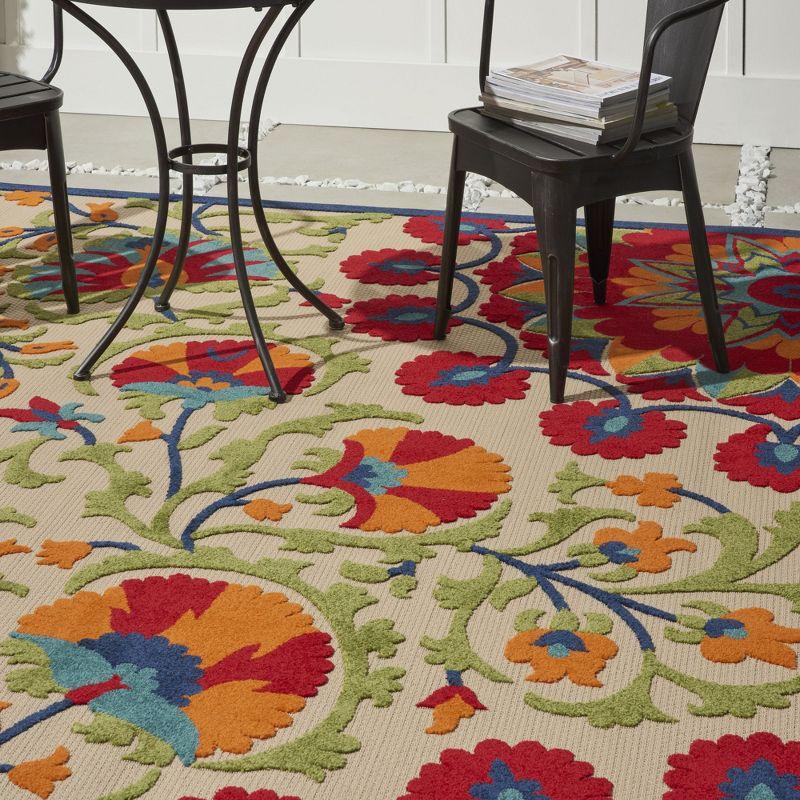 Nourison Aloha Transitional Floral Outdoor Rug