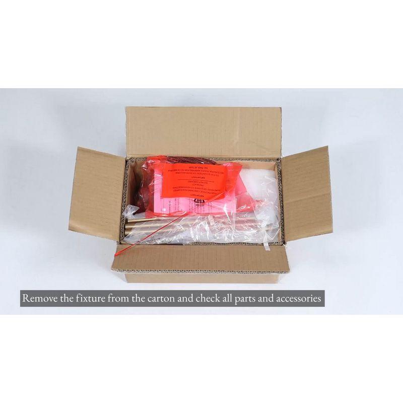 LNC Capensis 1-Light Matte Black and Polished Gold Clear Glass Globe LED Mini Indoor Kitchen Island Light: UL Listed, Adjustable Height