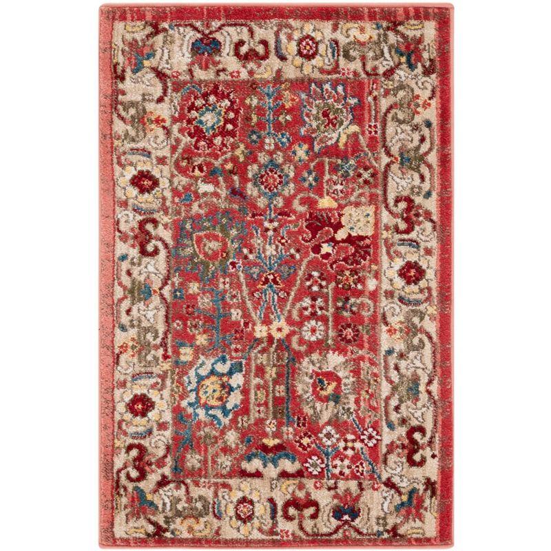 Kashan KSN303 Power Loomed Accent Rug - Red/Beige - 2'6"x4' - Safavieh