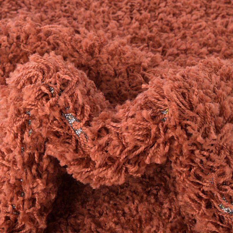 Unique Loom 4' 1 x 6' 1 Solid Shag Terracotta Area Rug