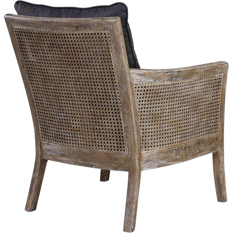 Uttermost Encore Dark Gray Fabric and Wood Accent Armchair