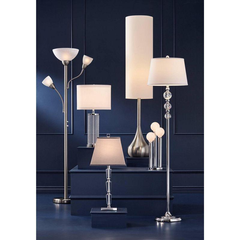 Vienna Full Spectrum Deco Collection 27" Tall Modern Table Lamp Chrome Finish Metal Stacked Crystal Single Living Room Bedroom Bedside Nightstand