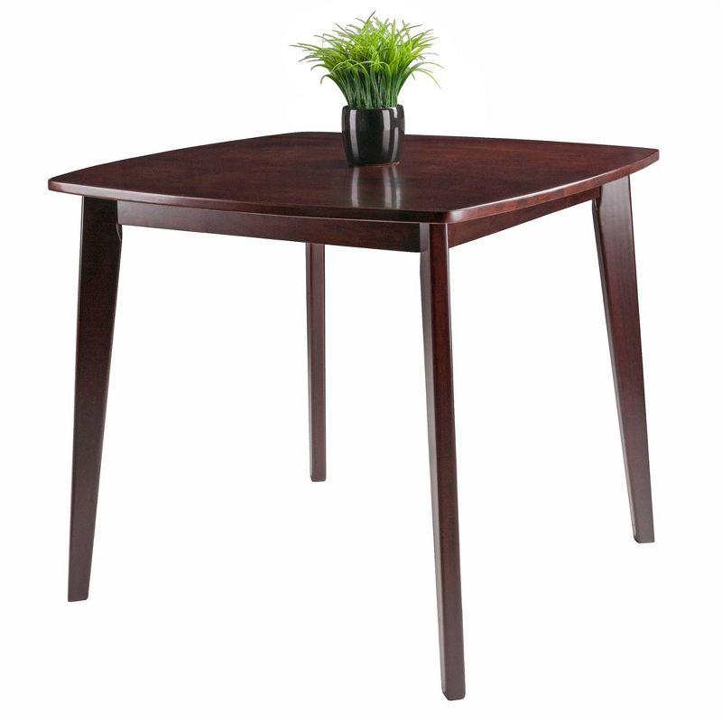 Pauline Dining Table Walnut - Winsome: Solid Wood, Square Shape, Seats 4