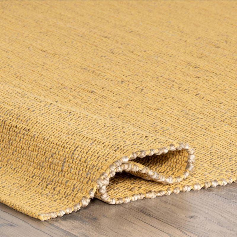 Sunlit Glow Handwoven Cotton-Jute Blend 4' x 6' Area Rug