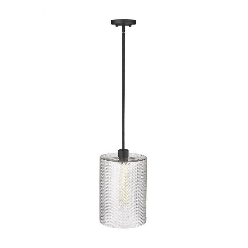 Olena Matte Black and Nickel Glass Pendant Light