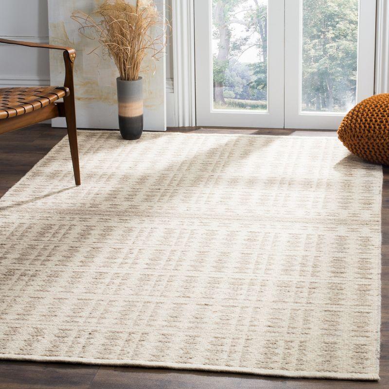 Kilim KLM350 Hand Woven Area Rug - Ivory/Light Grey - 5'x8' - Safavieh