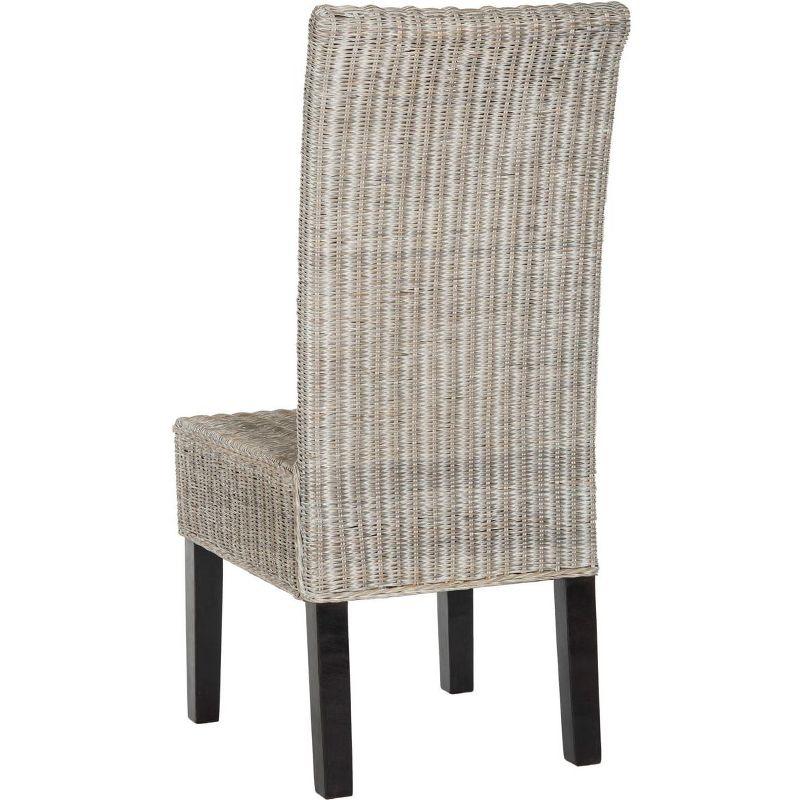 Arjun 18" H Wicker Dining Chair (Set of 2) - SEA8013 - Antique/Grey - Safavieh