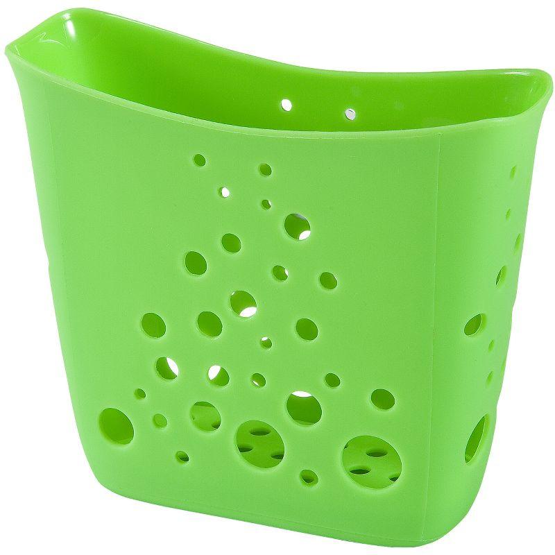 Green Polypropylene Suction Mount Sink Sponge Caddy