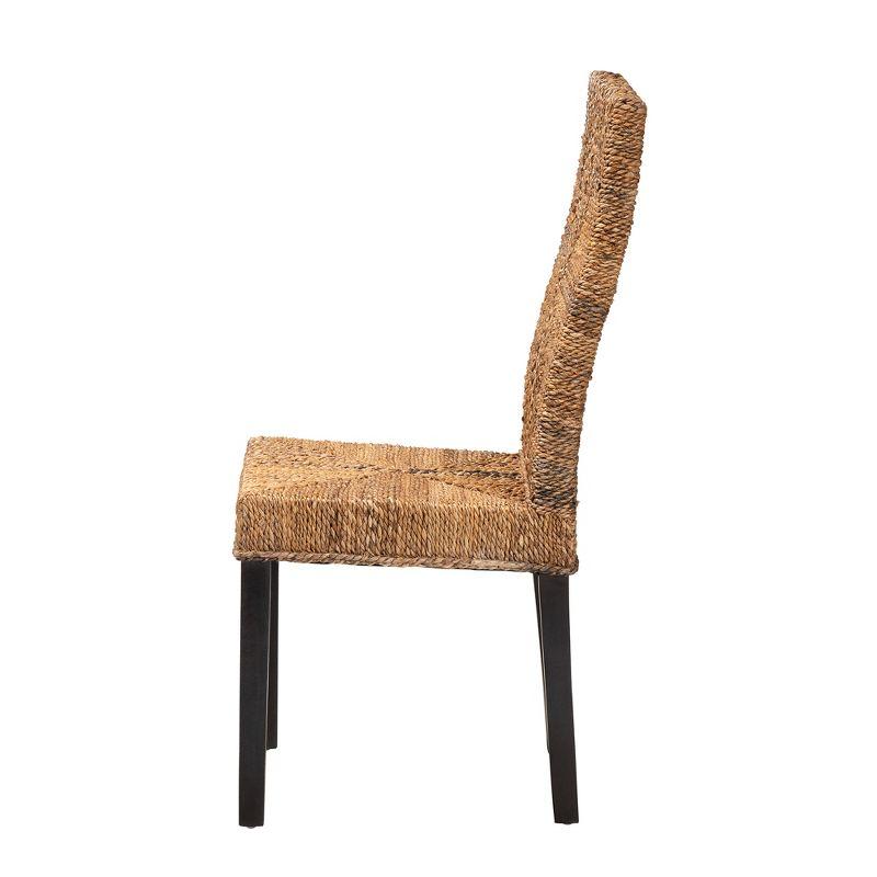 Laymi Bohemian Dark Brown Mahogany and Seagrass Side Chair