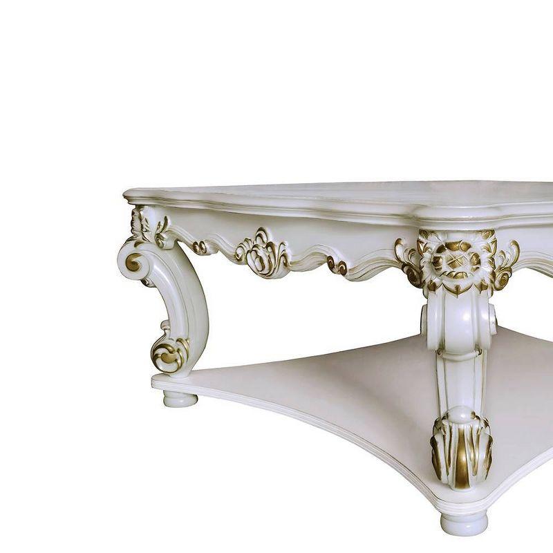 50" Vendome Coffee Table Antique Pearl Finish - Acme Furniture: Elegant Square Design, Scrolled Legs, No Assembly Required