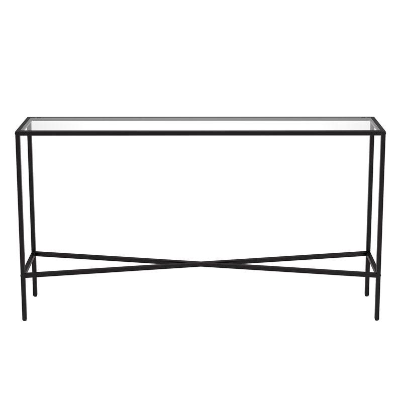 55" Black Bronze Console Table with Glass Tabletop - Henn&Hart