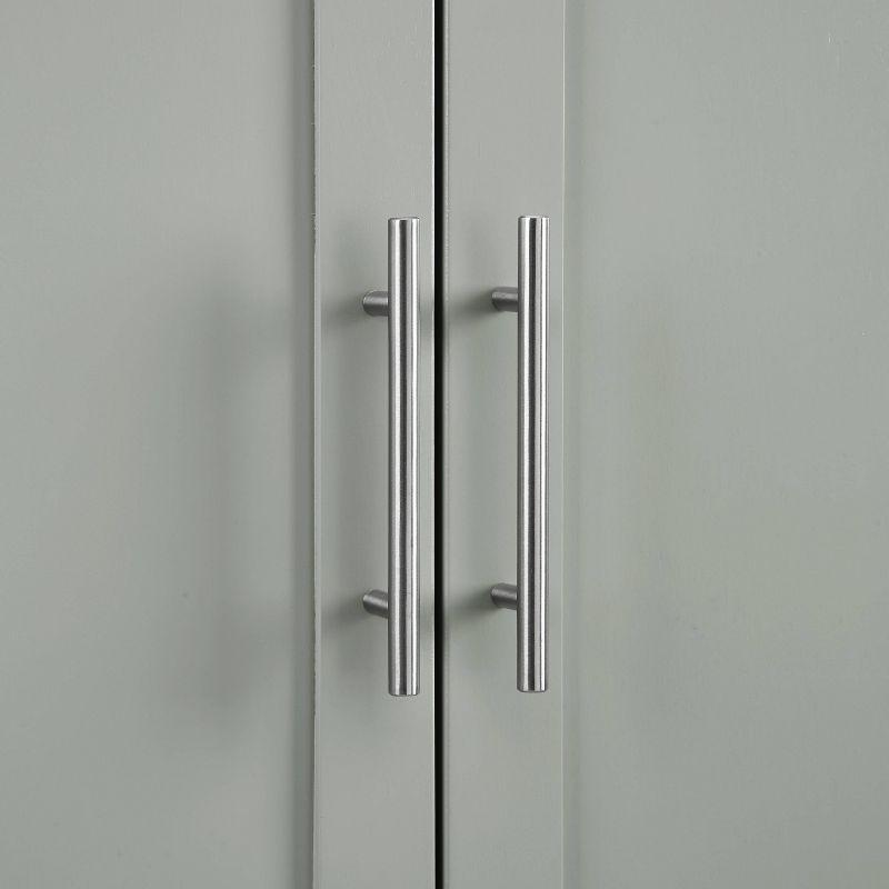 Savannah Tall Pantry Gray - Crosley: Shaker-Style Doors, Adjustable Shelves, Kitchen Storage