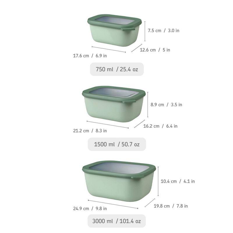 MEPAL Cirqula Food Storage - Set of 3 Containers and 3 Lids