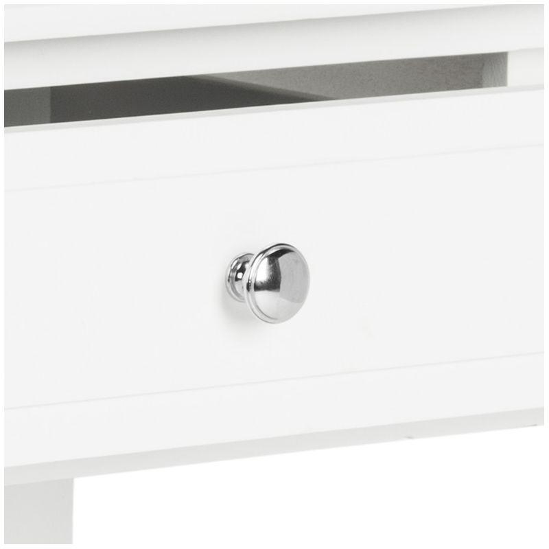 Transitional White 2-Drawer Nightstand with Silver Pulls