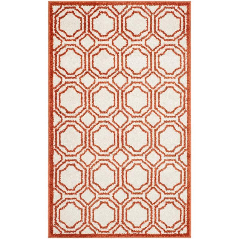 Reversible Ivory Geometric Hand-Knotted Cotton Blend 4' x 6' Rug