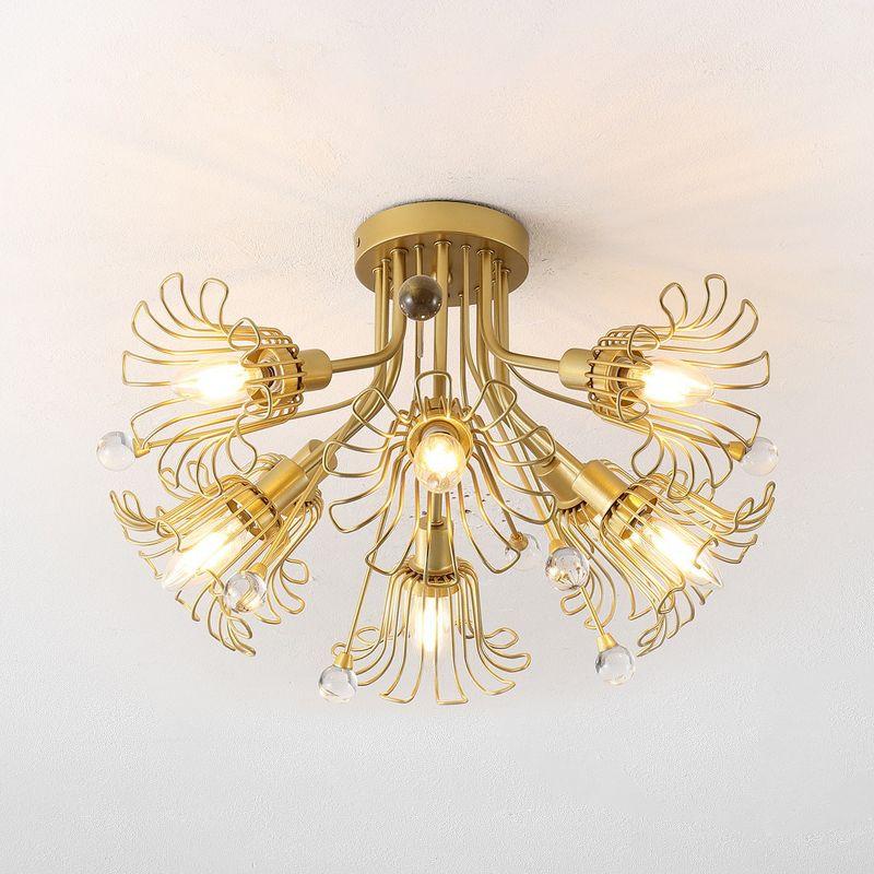 Leandra 8 Light 19" Flush Mount - Gold - Safavieh.