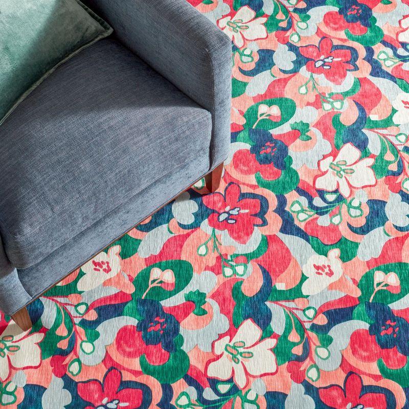 Annie Selke - Dash & Albert Dreamy Daisies Multi Machine Washable Rug, 8x10, Multi