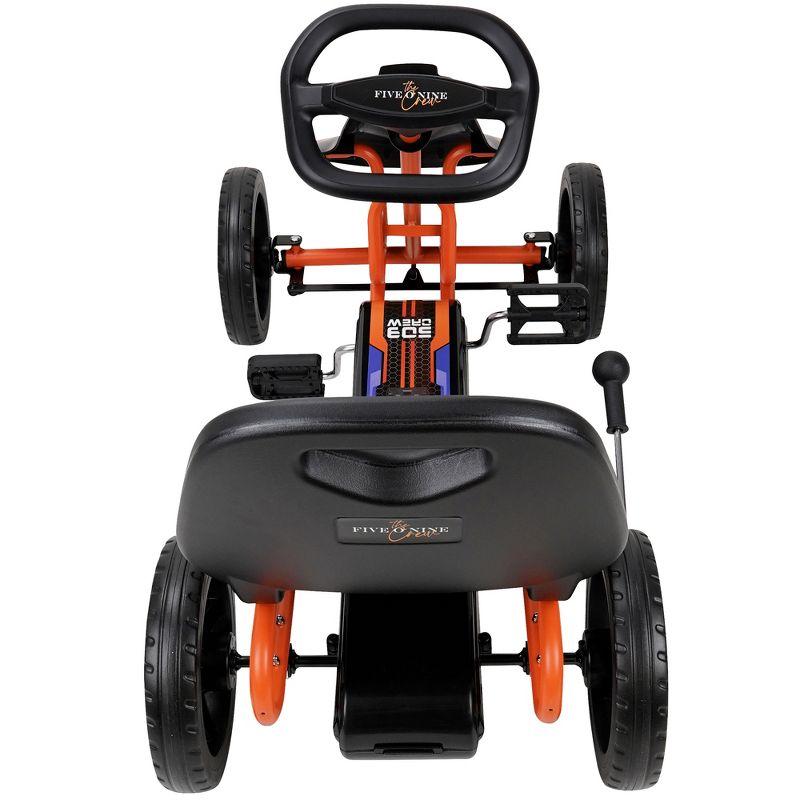 Orange and Black Kids Pedal Go Kart with Sporty Graphics