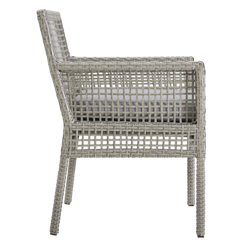 Modway Aura Outdoor Patio Wicker Rattan Dining Armchair - Gray Gray