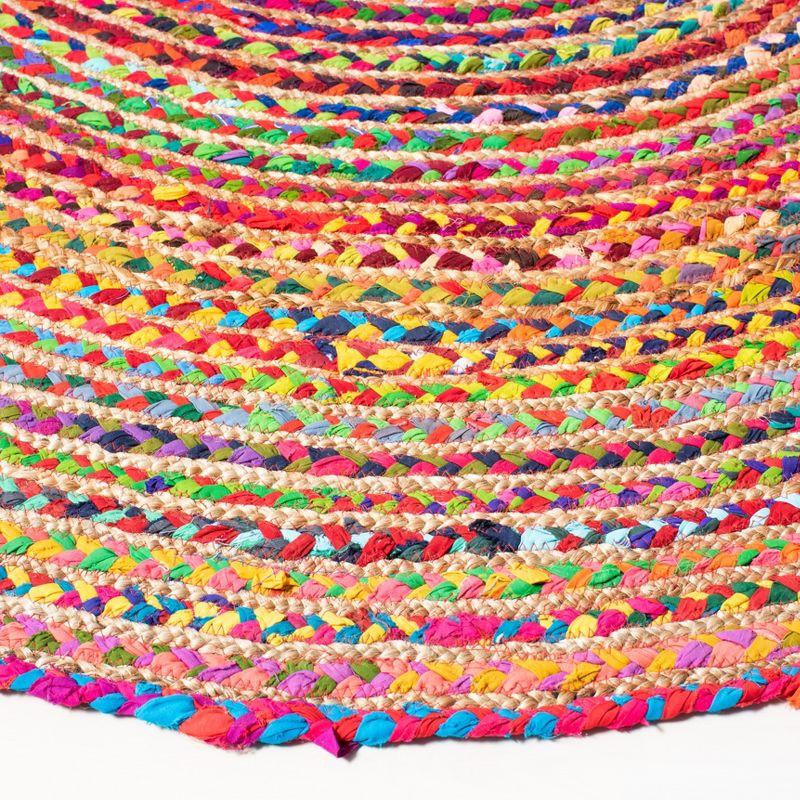 Cape Cod CAP202 Woven Indoor Area Rug - Red/Multi - 4'x4' - Safavieh