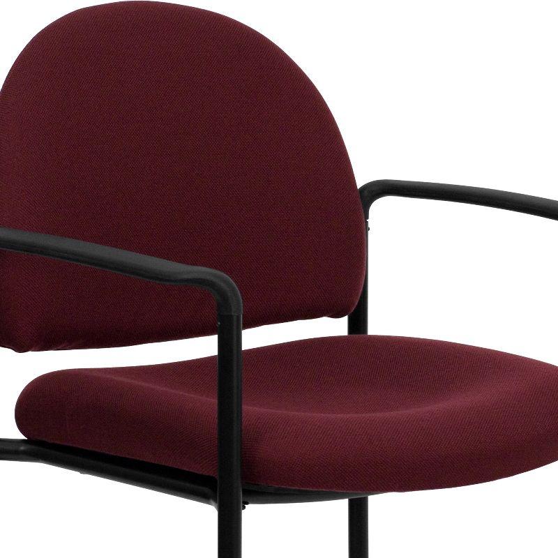 ErgoStack Burgundy Fabric and Black Metal Side Reception Chair