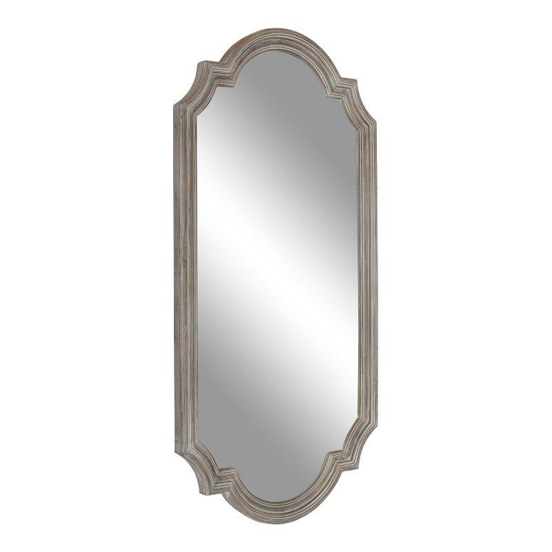Kate and Laurel Fairbourne Scalloped MDF Full Length Mirror, 20x42, Gray