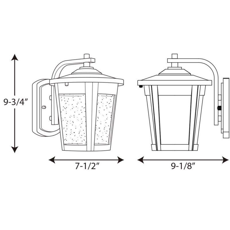 Progress Lighting East Haven 1-Light LED Outdoor Wall Lantern, Antique Bronze, Seeded Glass Shade