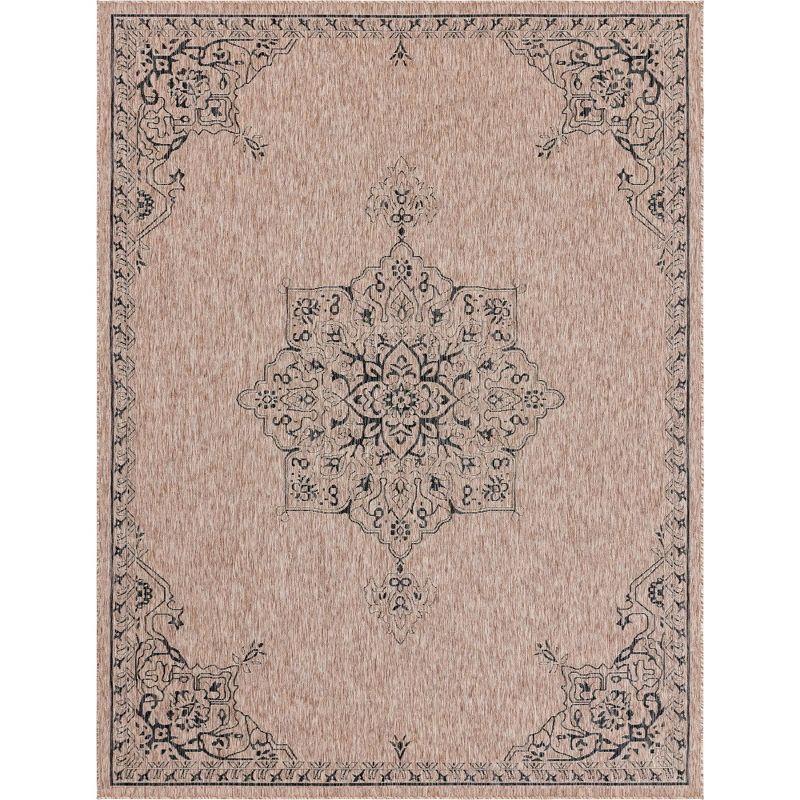 Unique Loom 9' 0 x 12' 2 Rectangle Indoor/Outdoor Traditional Beige Area Rug