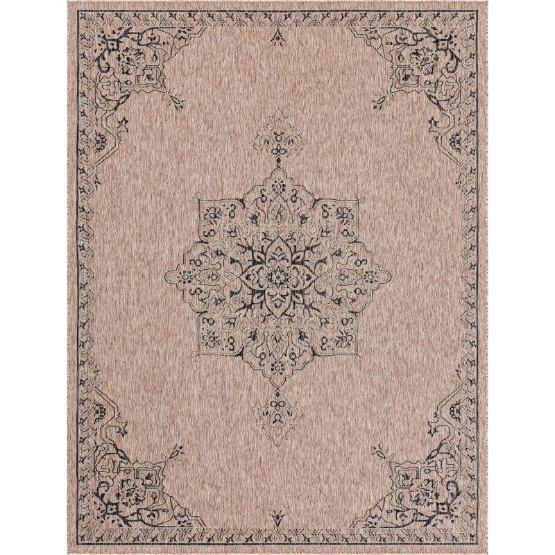 Unique Loom Outdoor Traditional Antique Medallion Woven Area Rug