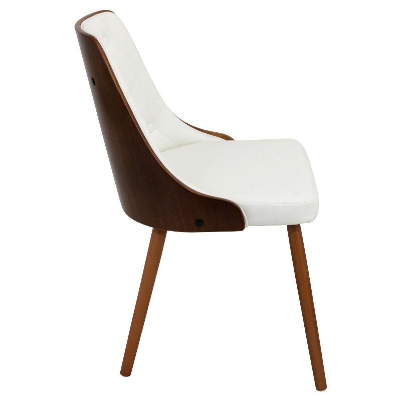 Gianna Mid Century Modern Walnut Wood Back Dining Chair Wood/White - LumiSource