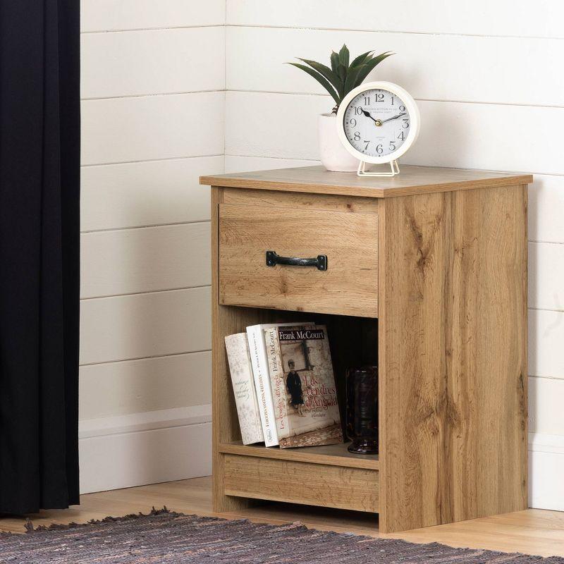 Tassio Country Cottage Nordik Oak 1-Drawer Nightstand