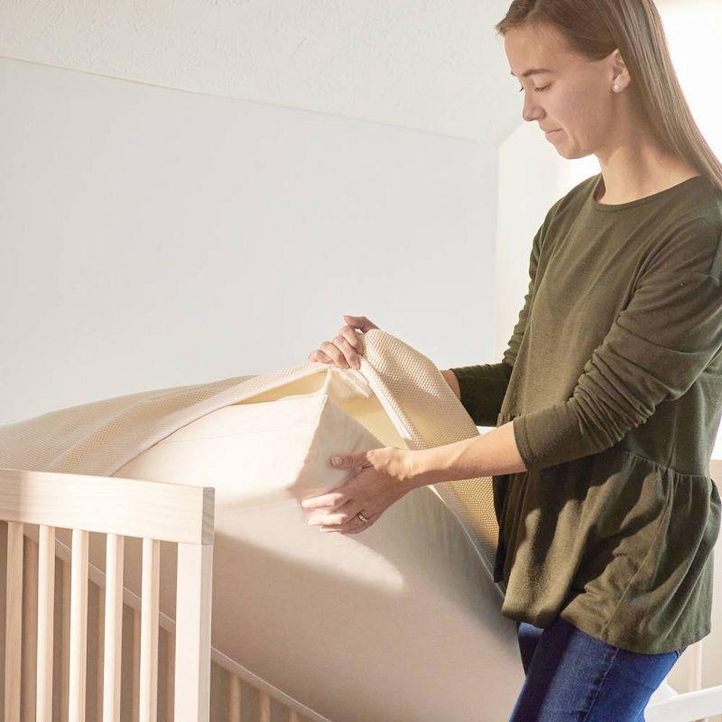 Naturepedic Organic Cotton Breathable 2-Stage Crib Firm Mattress with Waterproof Breathable Pad