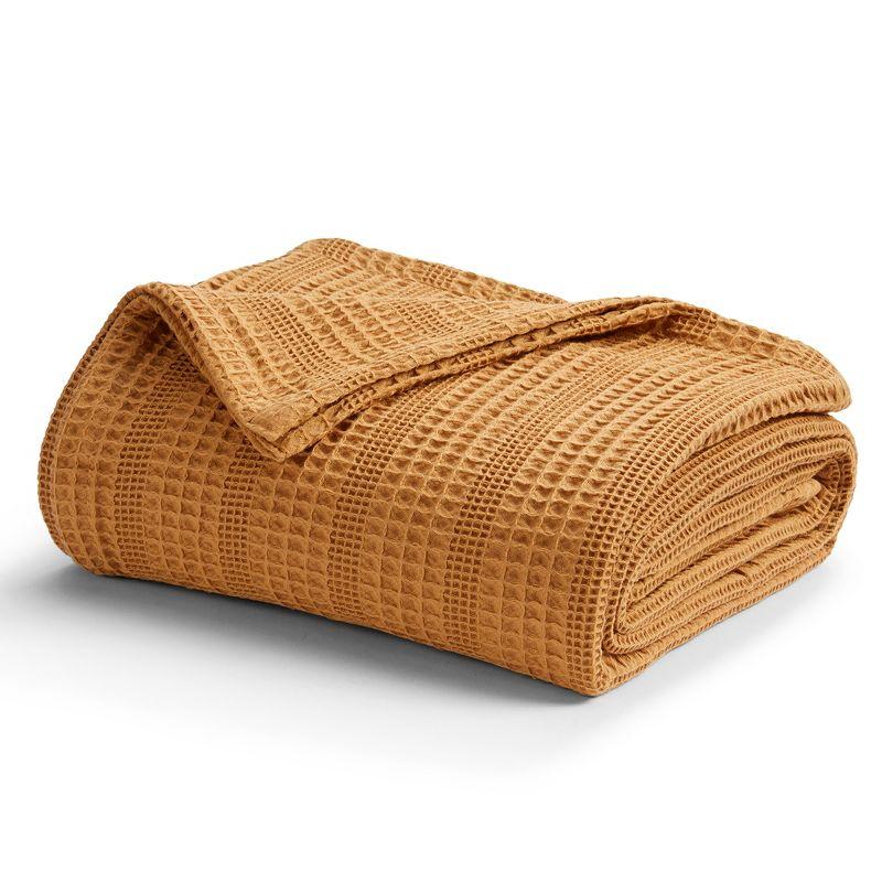 Copper Full Cotton Waffle Knit Reversible Bed Blanket